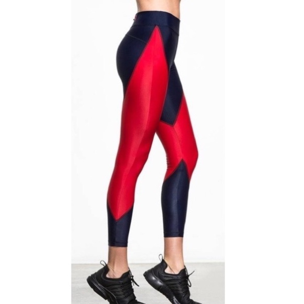 Laain Sheila Diamond Leggings Red Blue Sz L